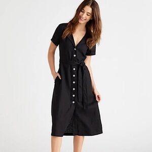 Quince Black Midi Dress